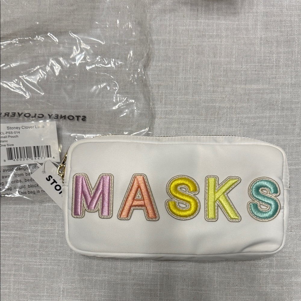 Stoney Clover Lane White Masks Pouch